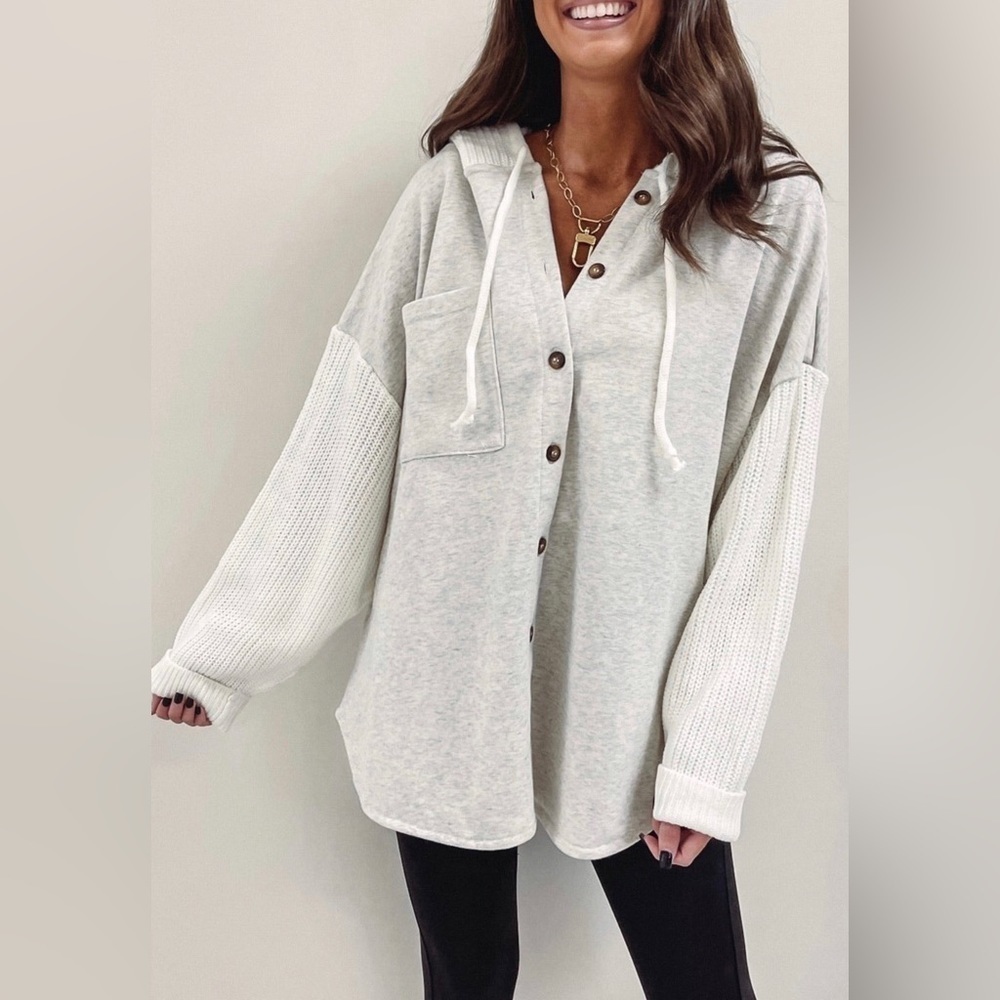 Cute Cute Heather Gray Shacket - Picture 3 of 6